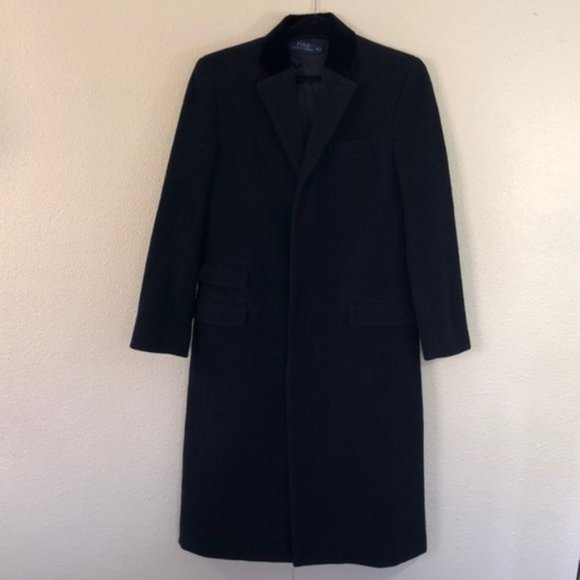 POLO Black Wool Blend Coat - Picture 1 of 9